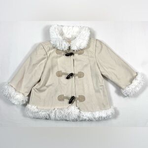 GYMBOREE Baby‎ Girl Faux Suede Toggle Coat 6-12M Cozy Winter Cottagecore Preppy